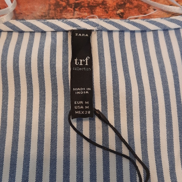 Zara trf collection Striped Button down Cotton Blend Front Mini Short Dress - Picture 4 of 5